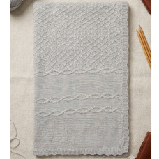 W23383-S: Baby Grey Knitted Shawl